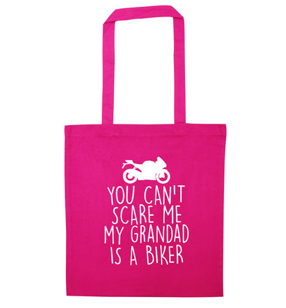 You can't scare me my grandad is a biker pink tote bag