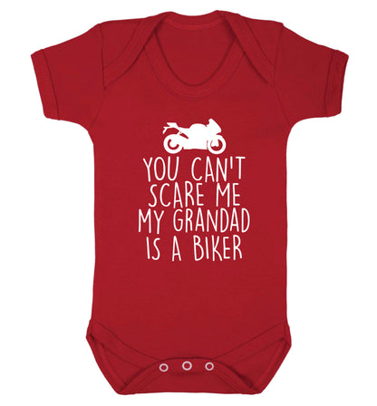 You can't scare me my grandad is a biker Baby Vest red 18-24 months