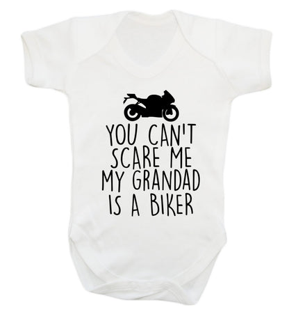 You can't scare me my grandad is a biker Baby Vest white 18-24 months