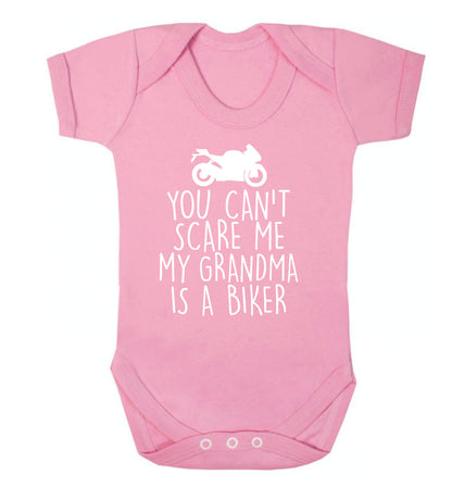 You can't scare me my grandma is a biker Baby Vest pale pink 18-24 months
