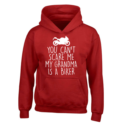 You can't scare me my grandma is a biker children's red hoodie 12-13 Years