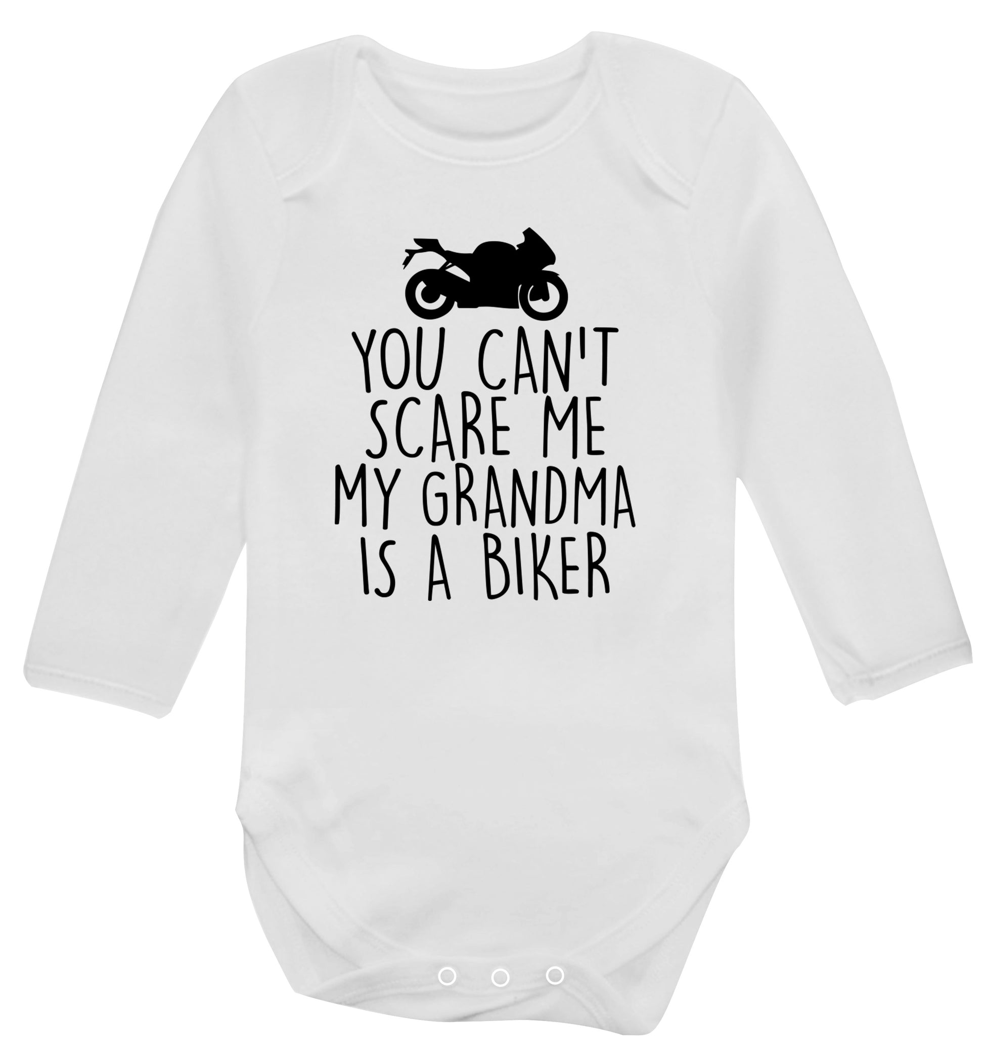 You can't scare me my grandma is a biker Baby Vest long sleeved white 6-12 months