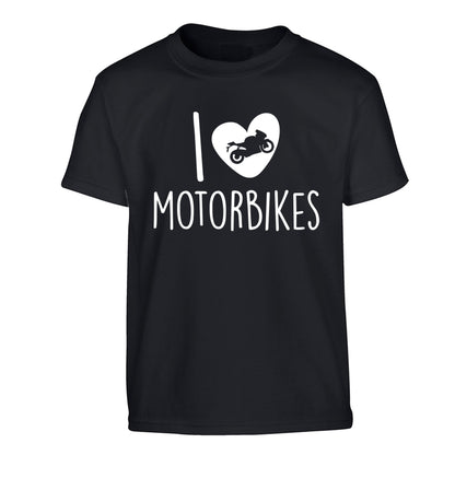 I love motorbikes Children's black Tshirt 12-13 Years
