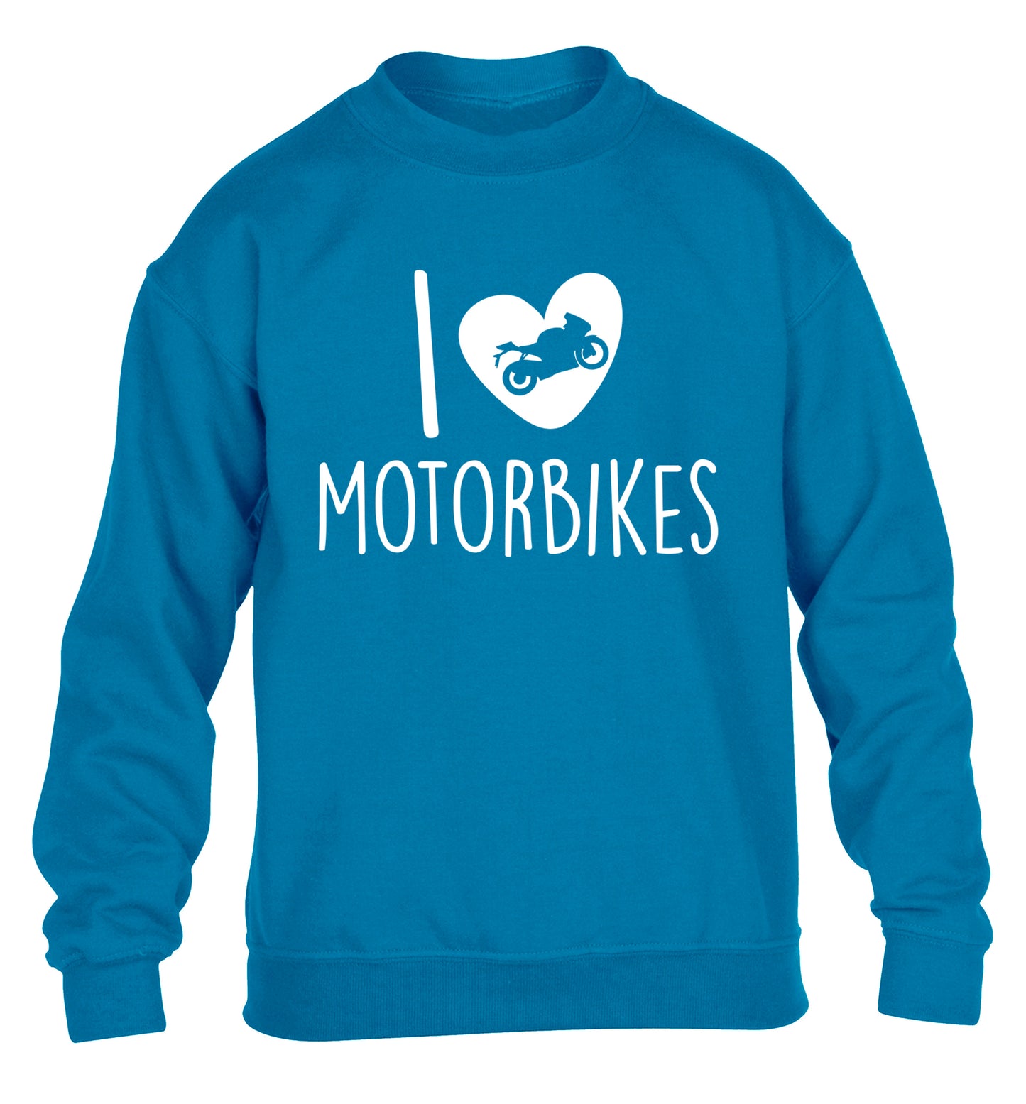 I love motorbikes children's blue sweater 12-13 Years
