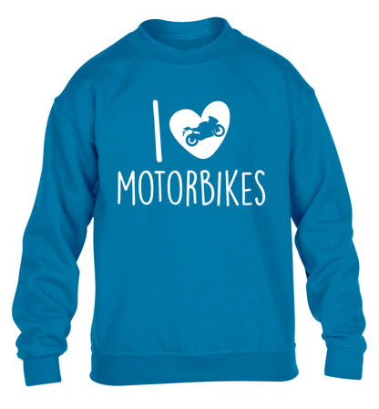 I love motorbikes children's blue sweater 12-13 Years