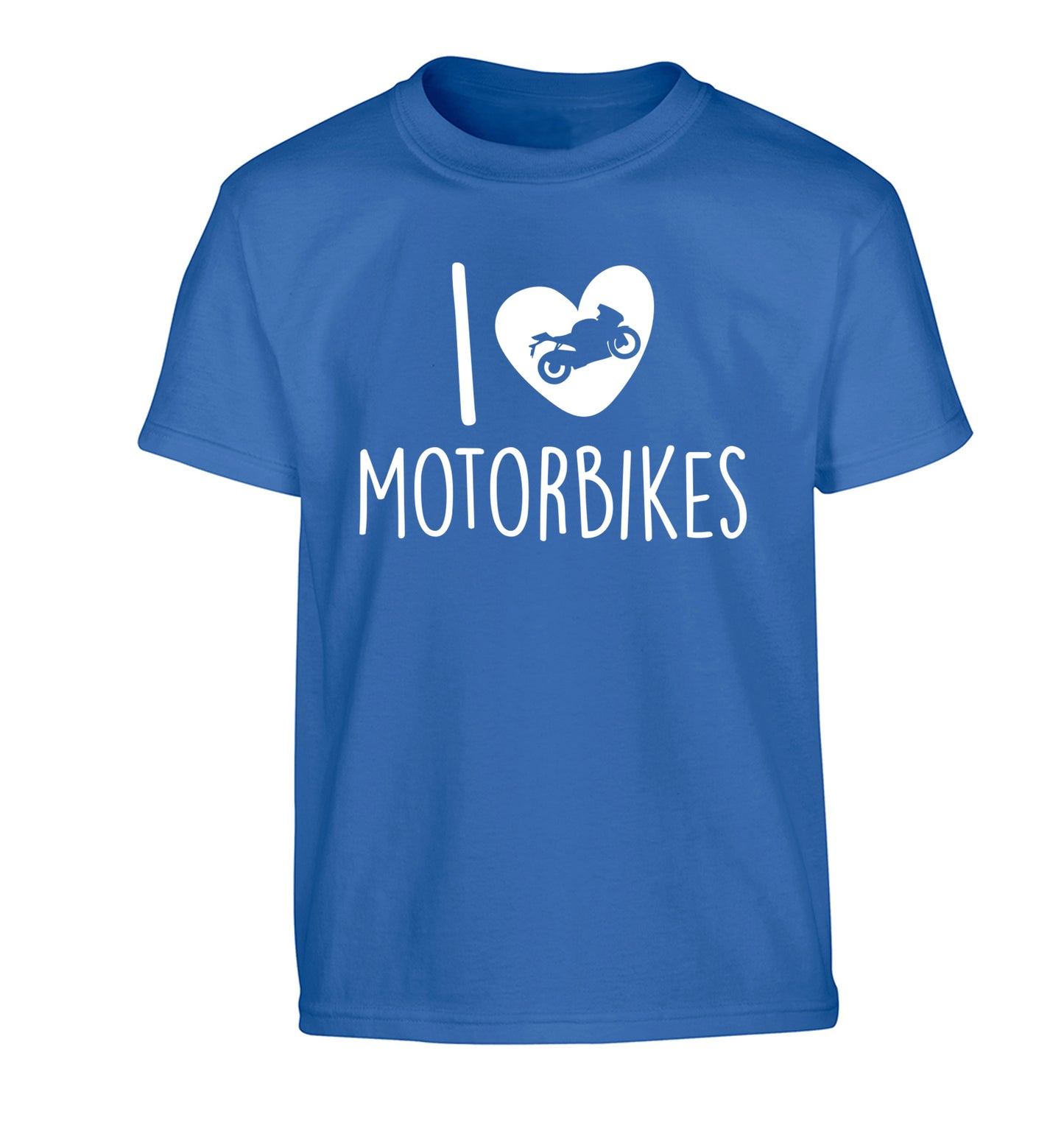 I love motorbikes Children's blue Tshirt 12-13 Years