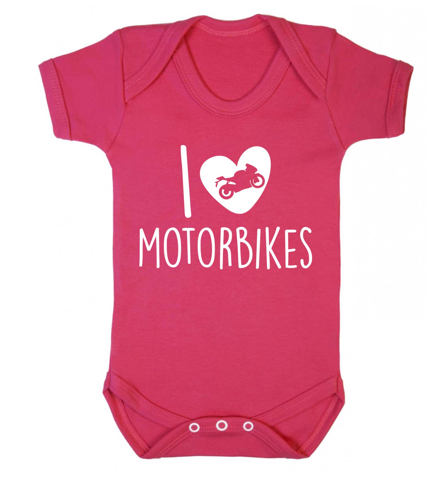 I love motorbikes Baby Vest dark pink 18-24 months