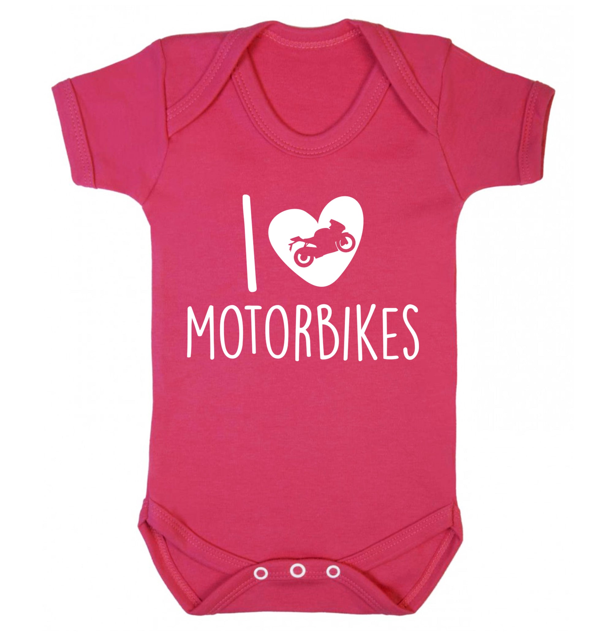 I love motorbikes Baby Vest dark pink 18-24 months