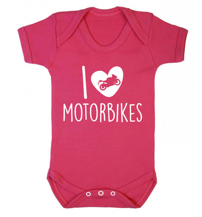 I love motorbikes Baby Vest dark pink 18-24 months
