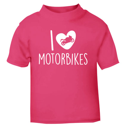 I love motorbikes pink Baby Toddler Tshirt 2 Years
