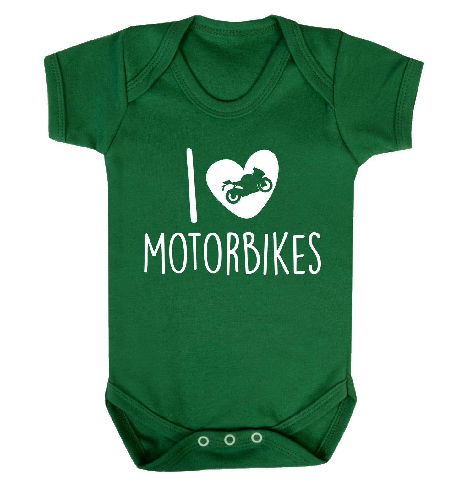 I love motorbikes Baby Vest green 18-24 months