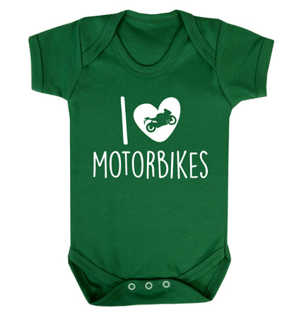 I love motorbikes Baby Vest green 18-24 months
