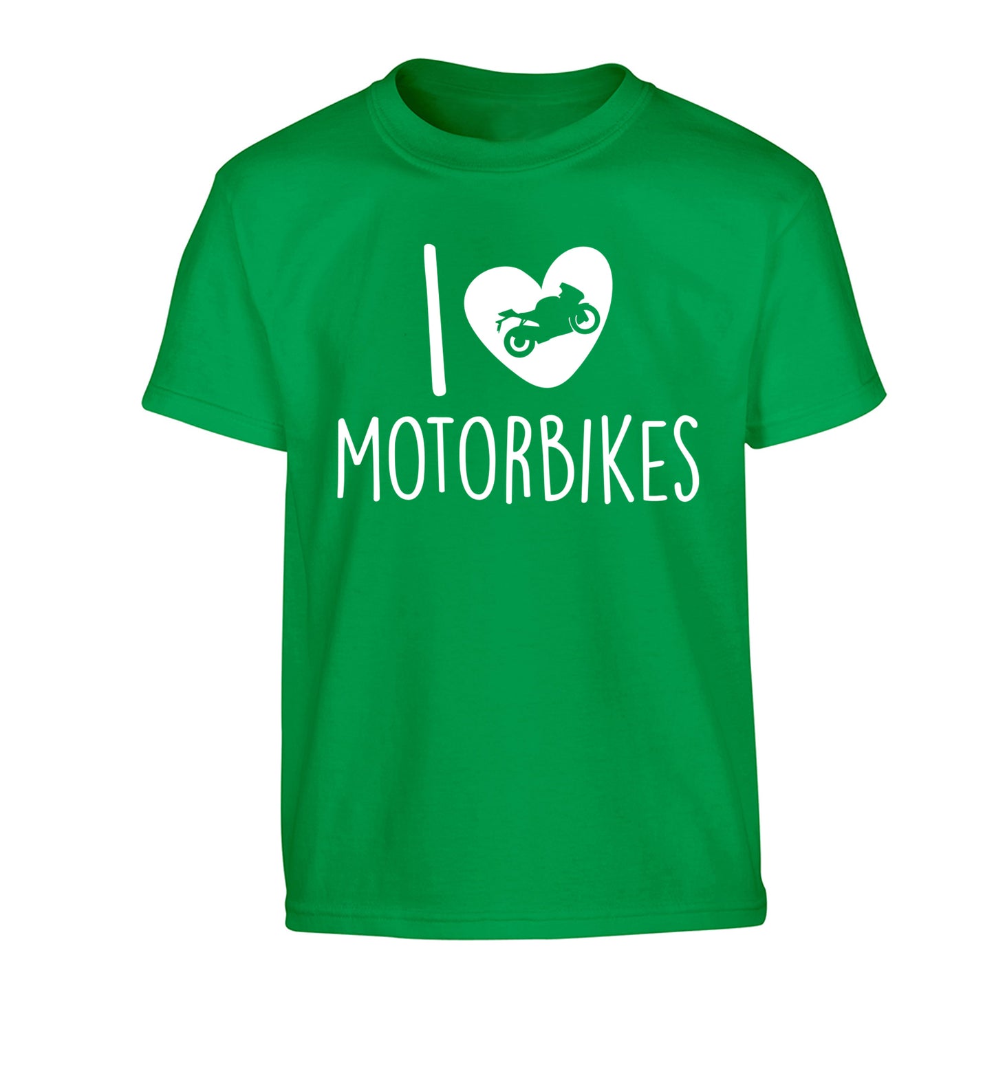 I love motorbikes Children's green Tshirt 12-13 Years