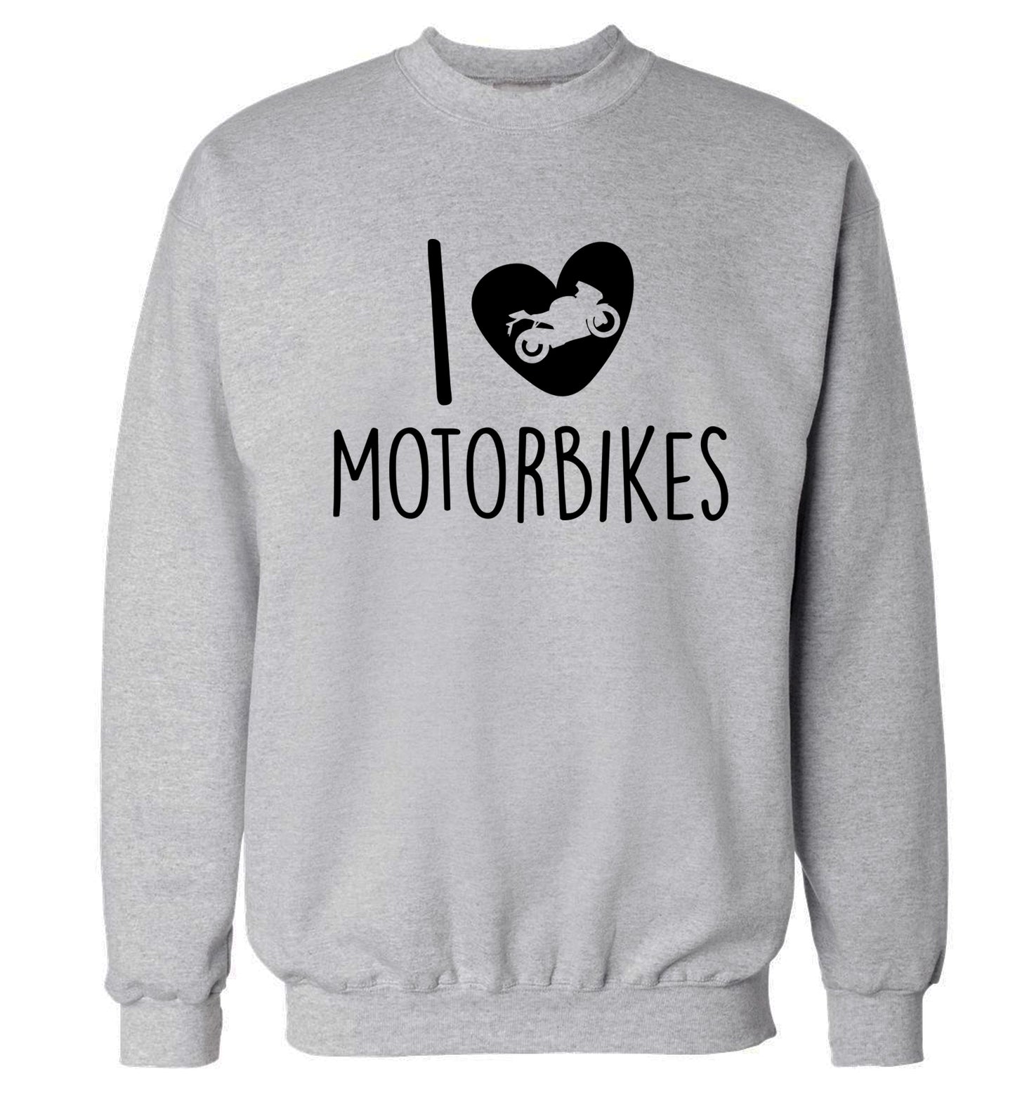I love motorbikes Adult's unisex grey Sweater 2XL