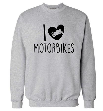 I love motorbikes Adult's unisex grey Sweater 2XL