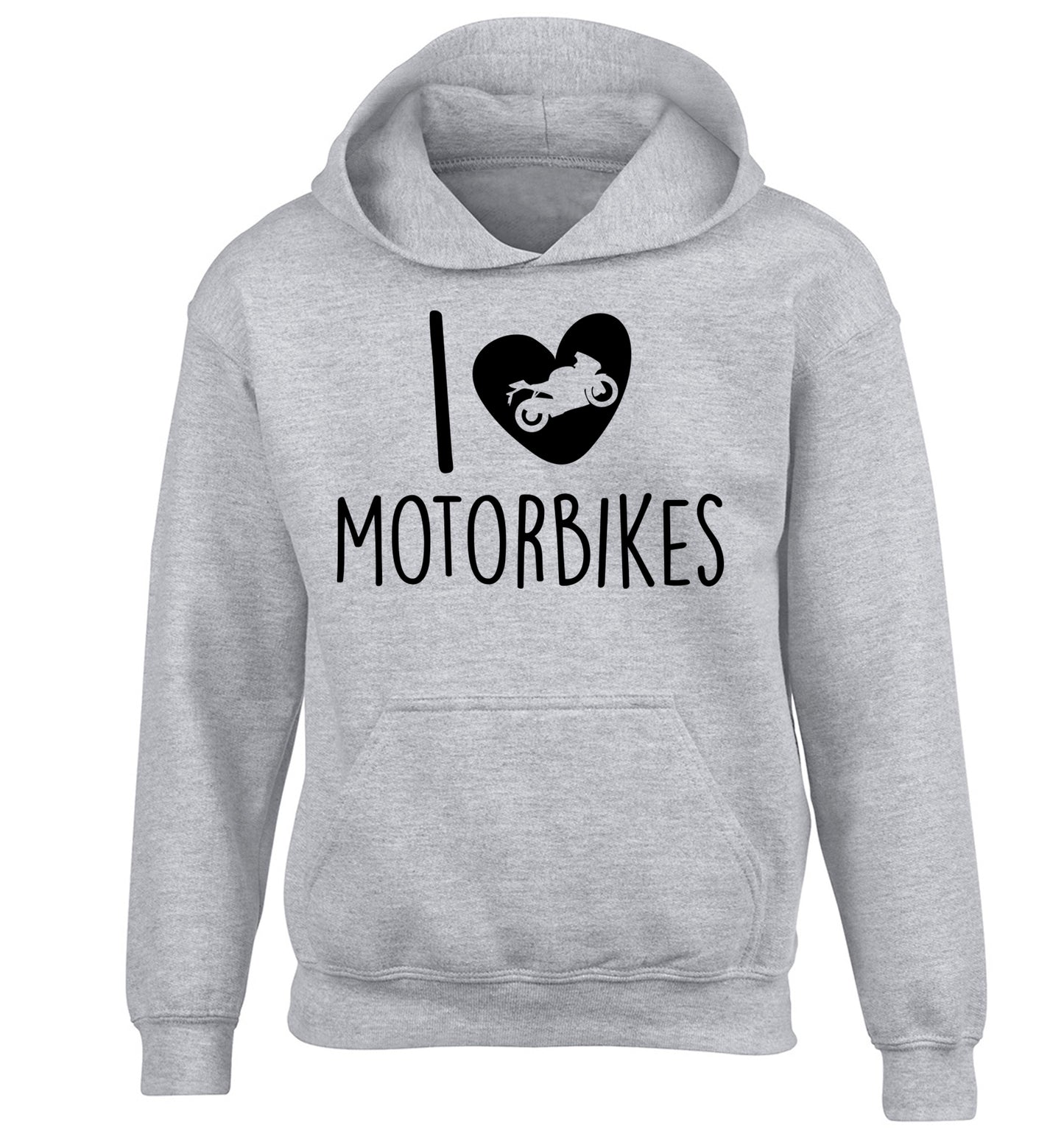 I love motorbikes children's grey hoodie 12-13 Years