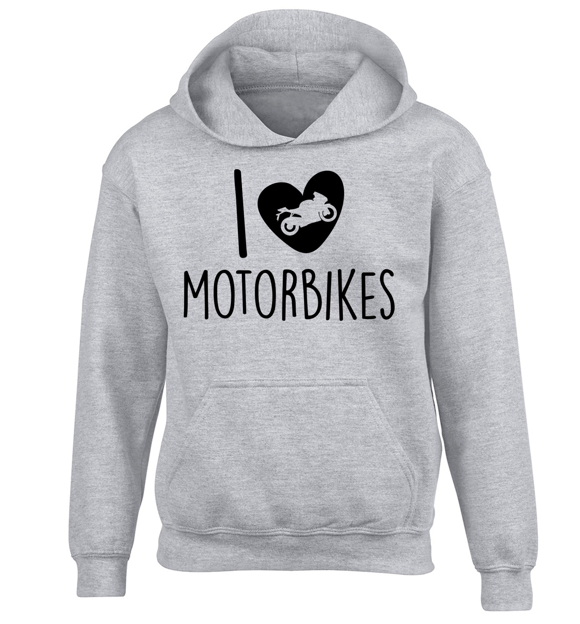 I love motorbikes children's grey hoodie 12-13 Years