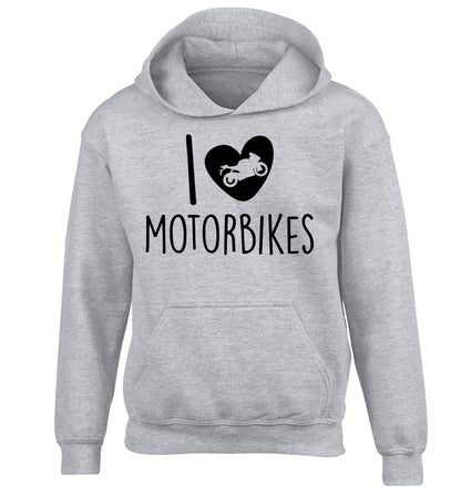 I love motorbikes children's grey hoodie 12-13 Years