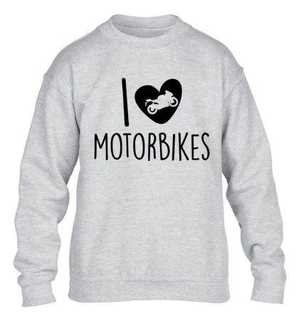 I love motorbikes children's grey sweater 12-13 Years