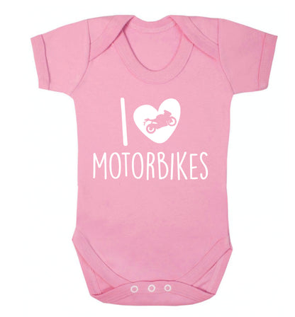 I love motorbikes Baby Vest pale pink 18-24 months