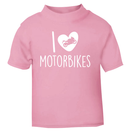 I love motorbikes light pink Baby Toddler Tshirt 2 Years