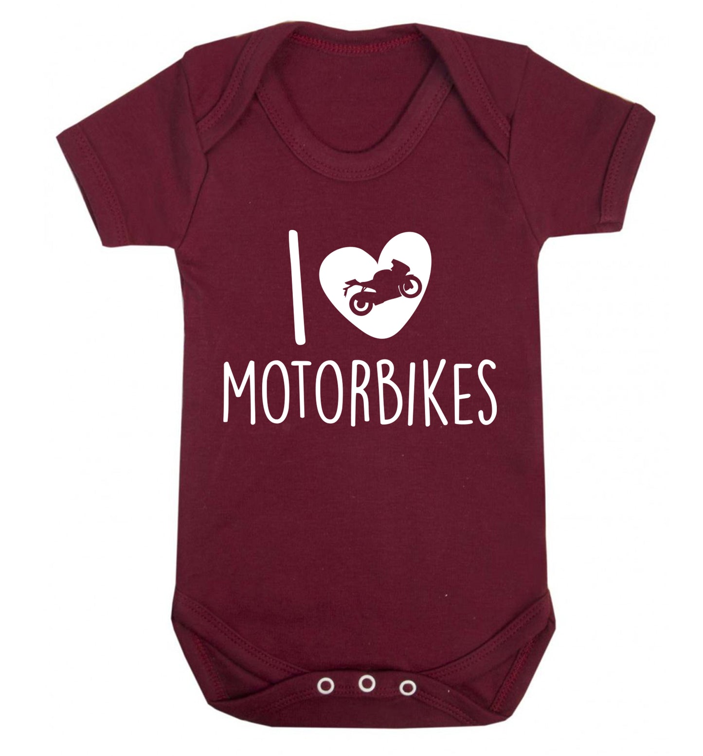 I love motorbikes Baby Vest maroon 18-24 months