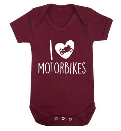 I love motorbikes Baby Vest maroon 18-24 months