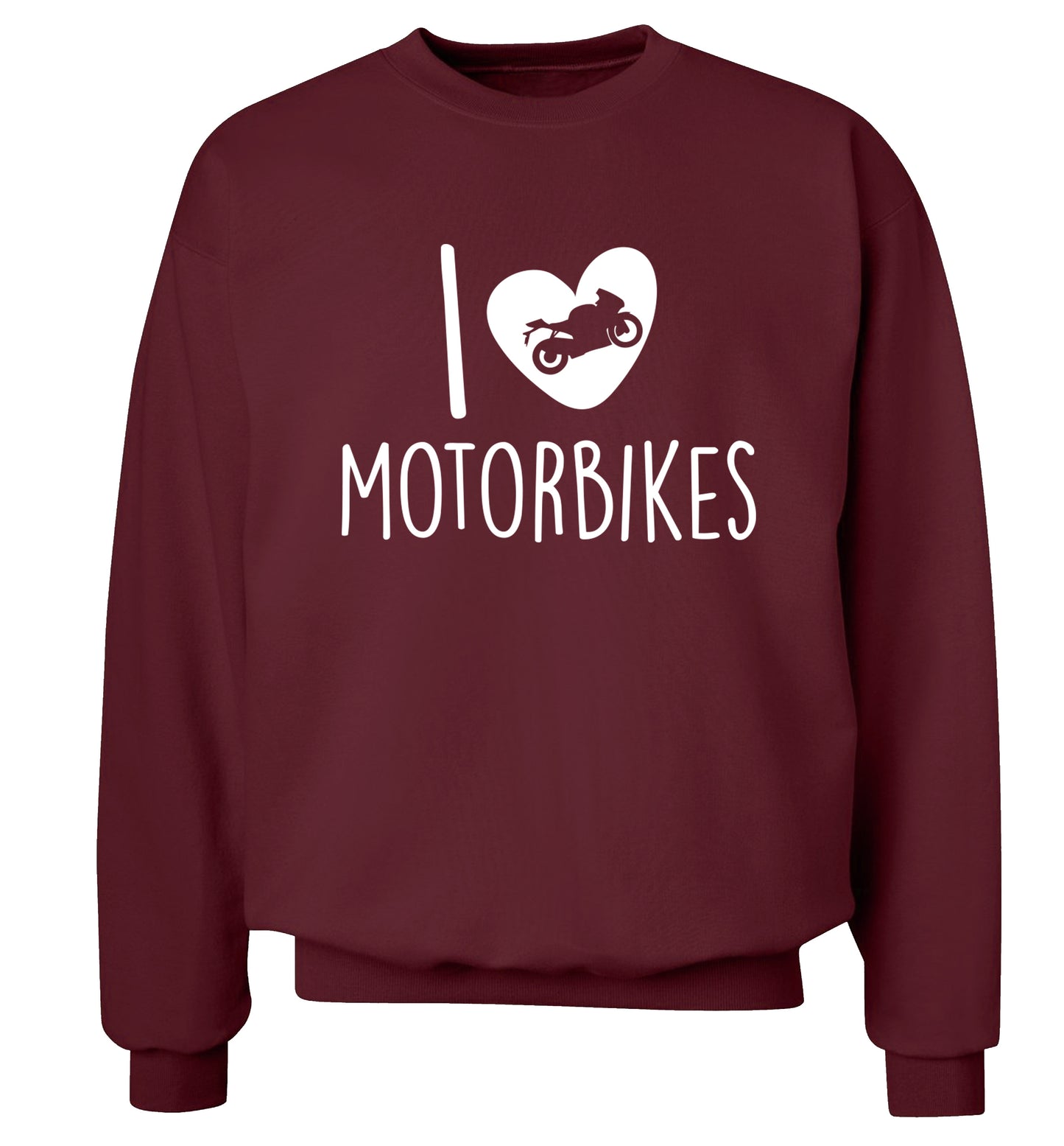 I love motorbikes Adult's unisex maroon Sweater 2XL