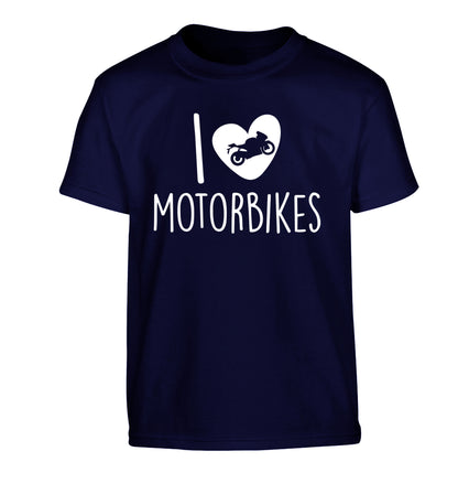 I love motorbikes Children's navy Tshirt 12-13 Years