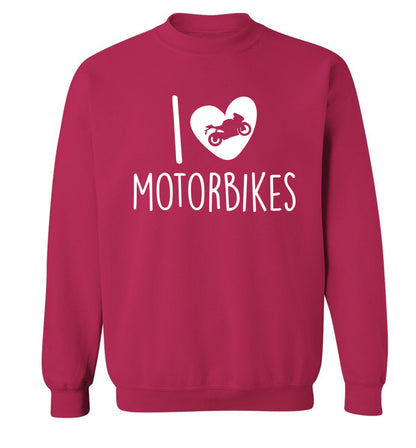 I love motorbikes Adult's unisex pink Sweater 2XL