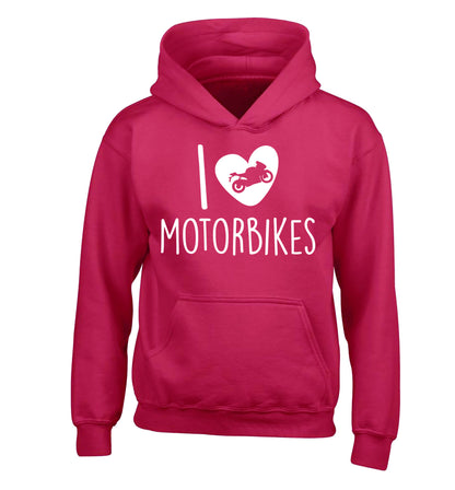 I love motorbikes children's pink hoodie 12-13 Years