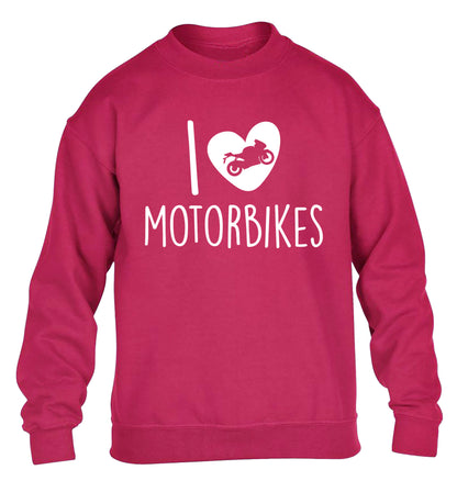 I love motorbikes children's pink sweater 12-13 Years