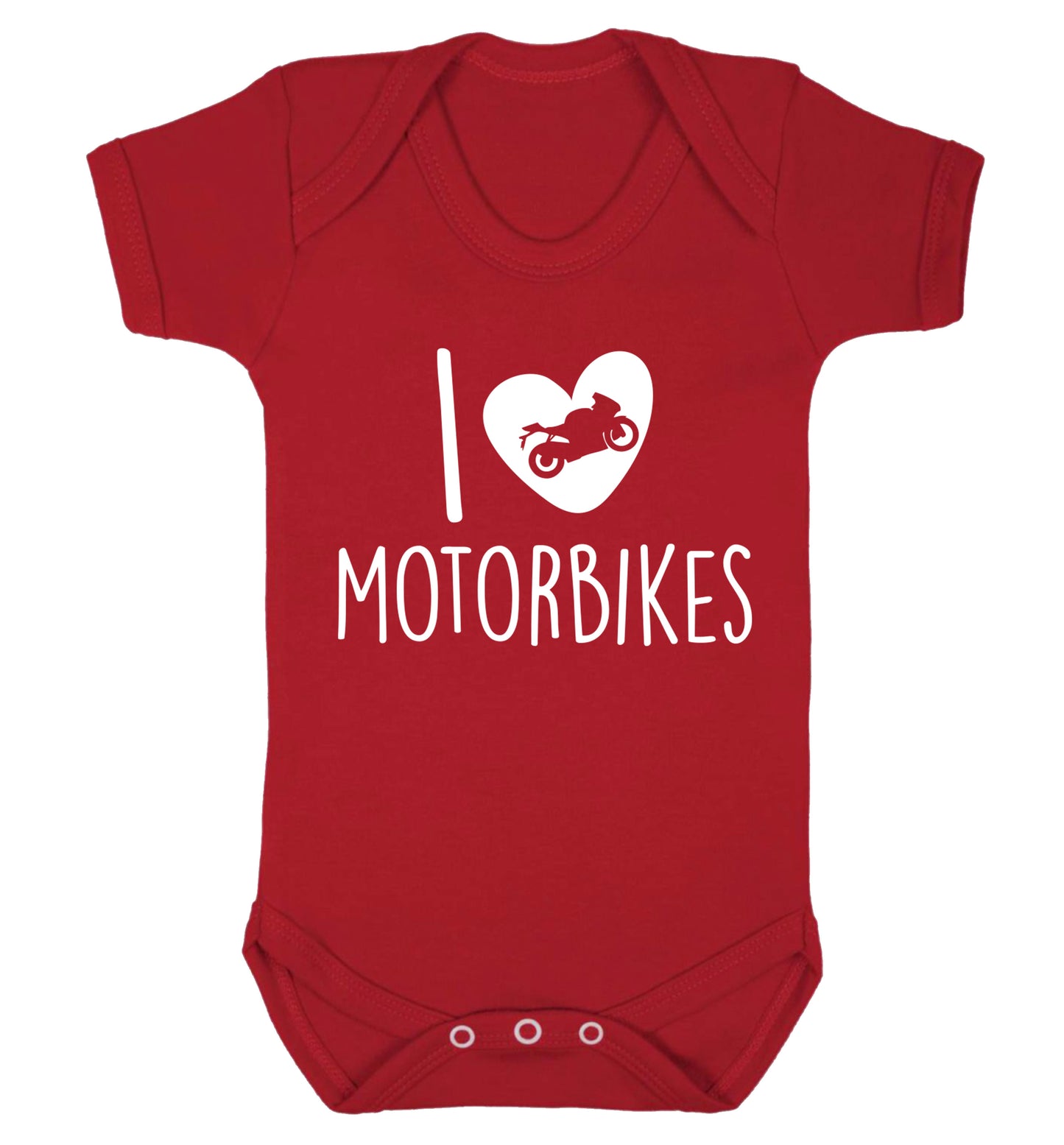 I love motorbikes Baby Vest red 18-24 months