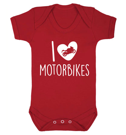 I love motorbikes Baby Vest red 18-24 months