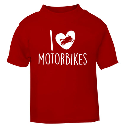 I love motorbikes red Baby Toddler Tshirt 2 Years