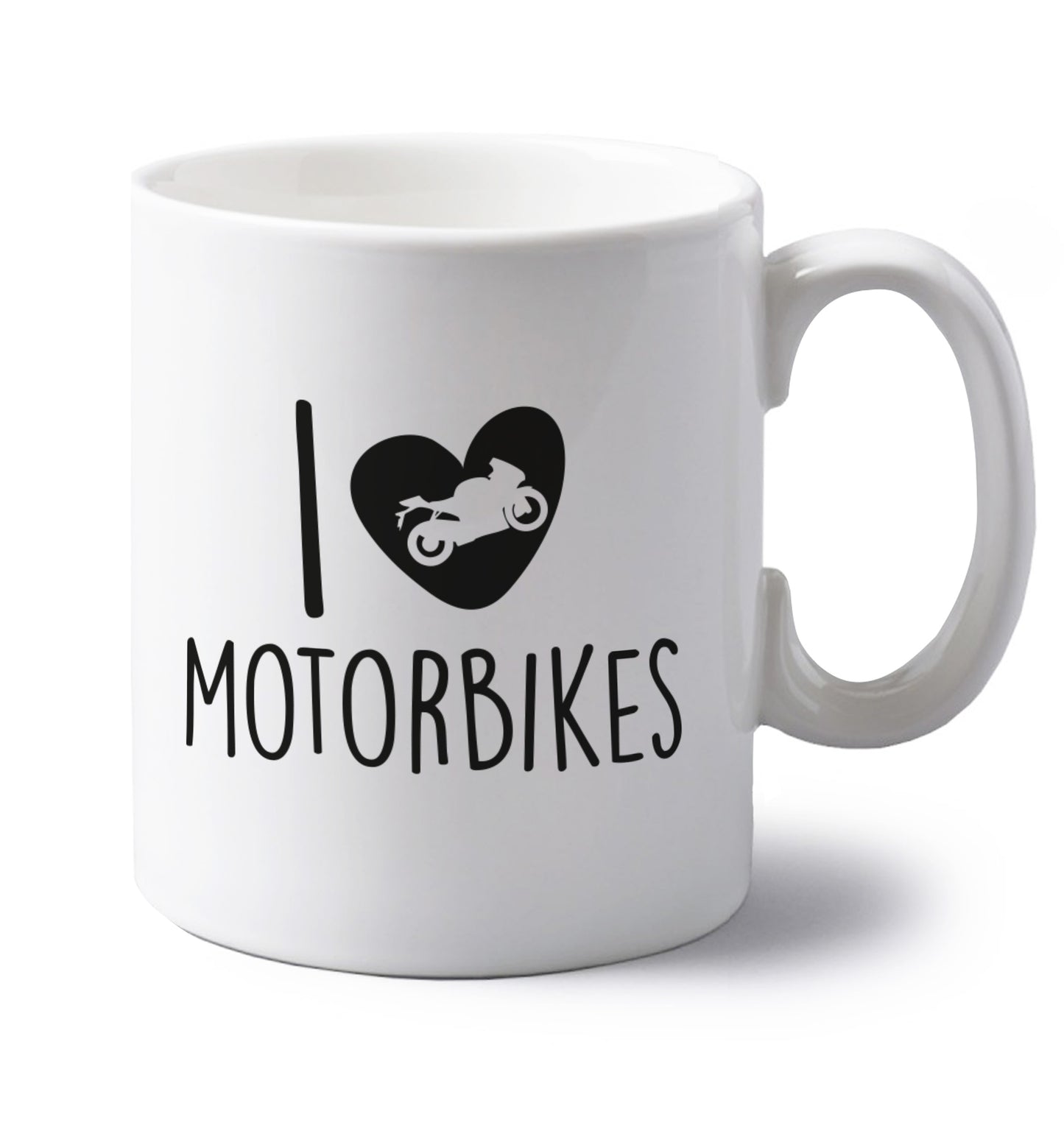 I love motorbikes left handed white ceramic mug 