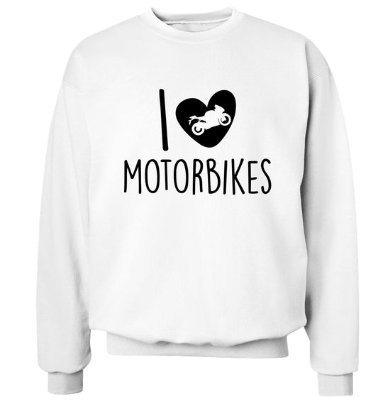 I love motorbikes Adult's unisex white Sweater 2XL
