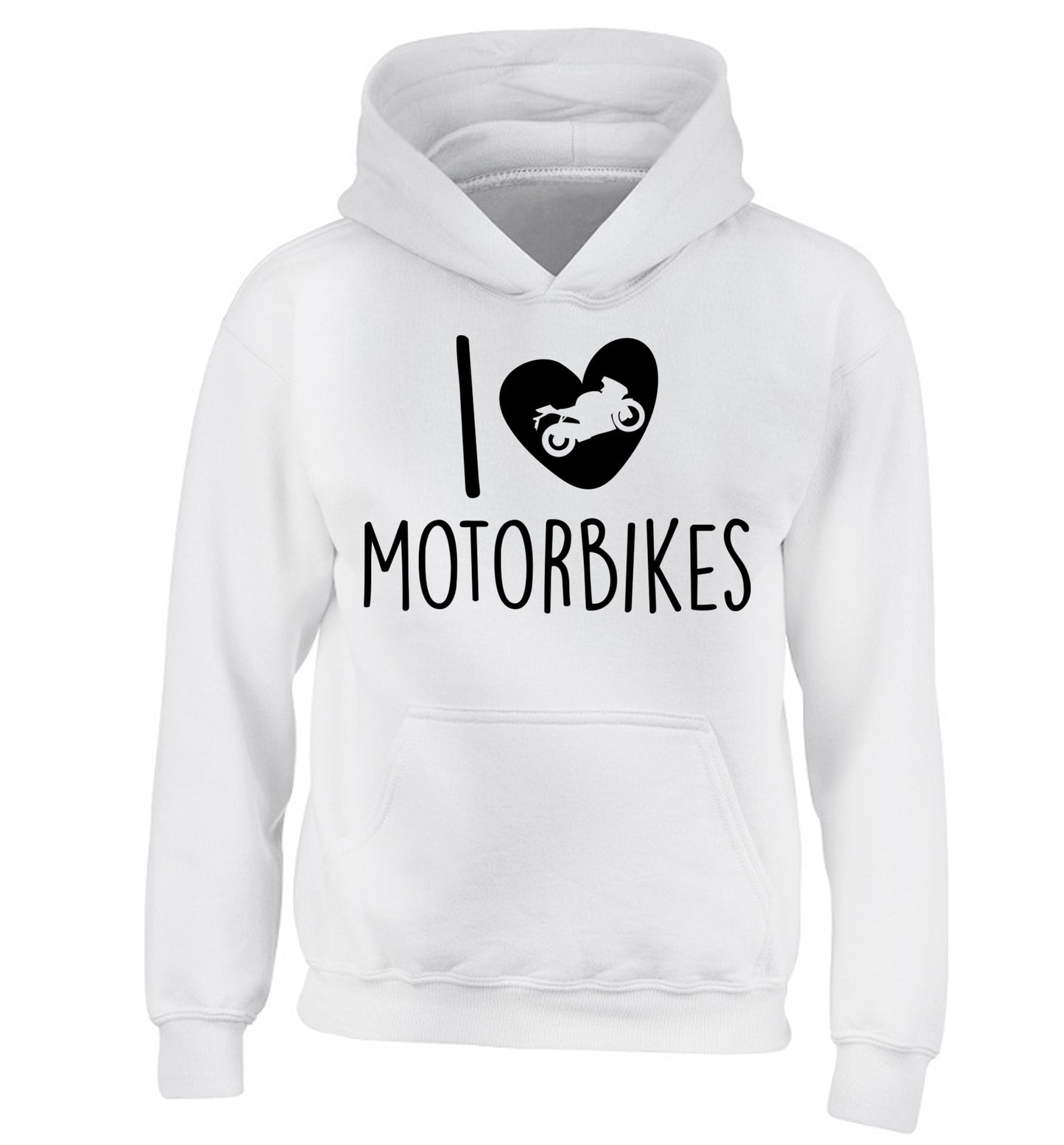 I love motorbikes children's white hoodie 12-13 Years
