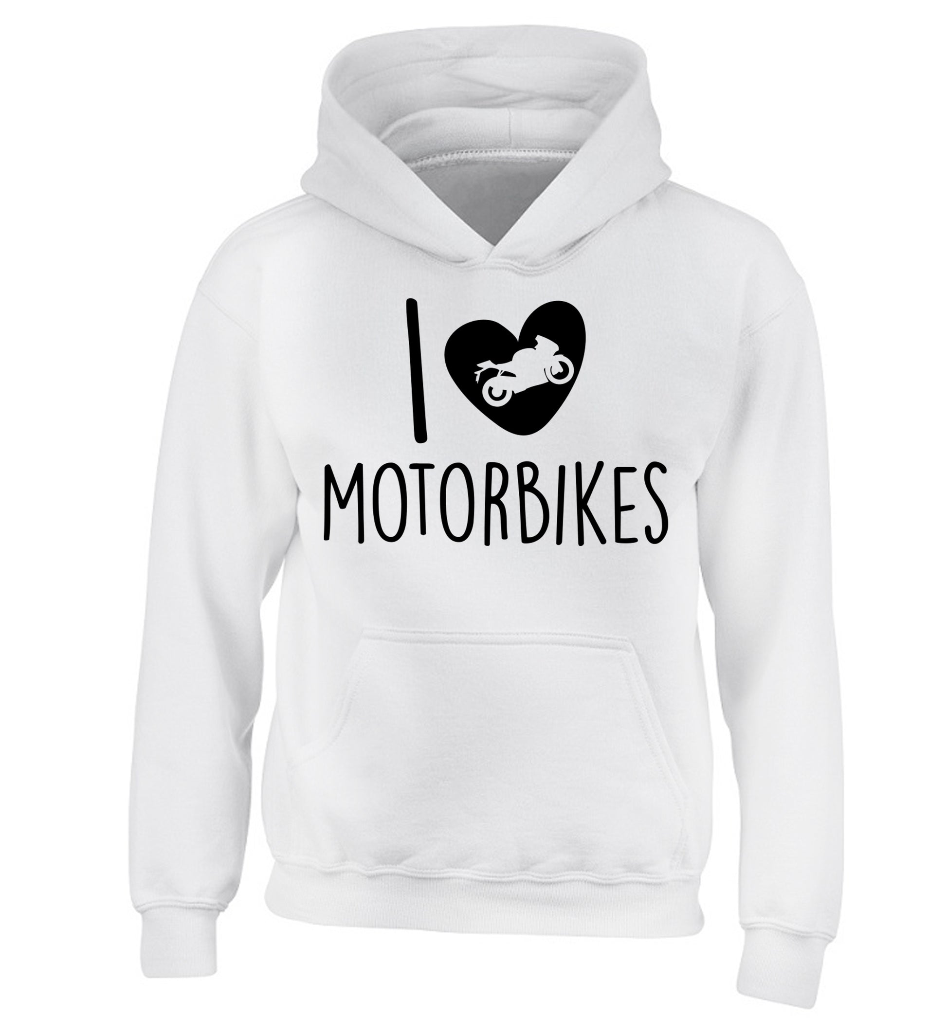I love motorbikes children's white hoodie 12-13 Years