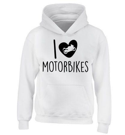 I love motorbikes children's white hoodie 12-13 Years