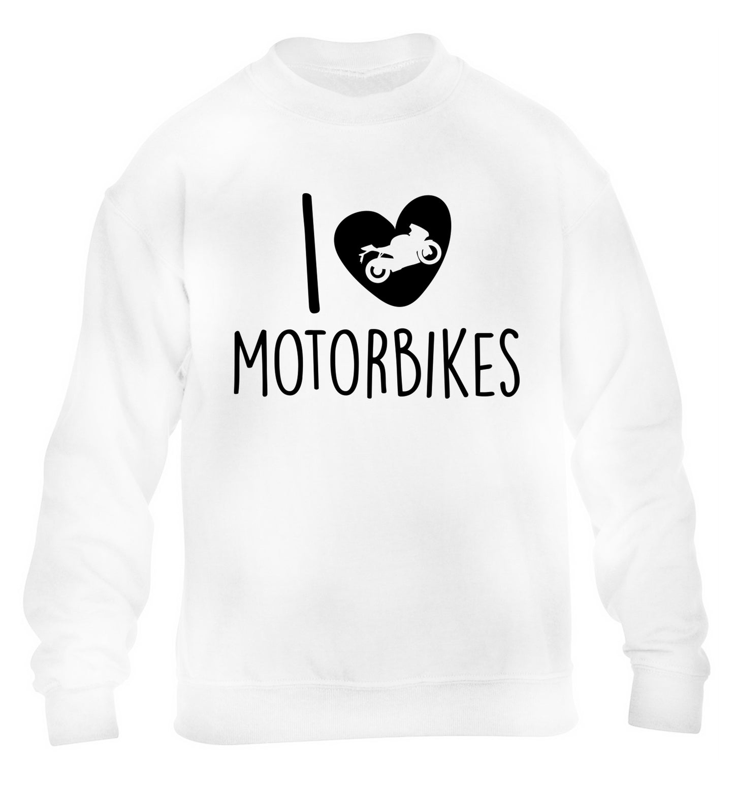 I love motorbikes children's white sweater 12-13 Years