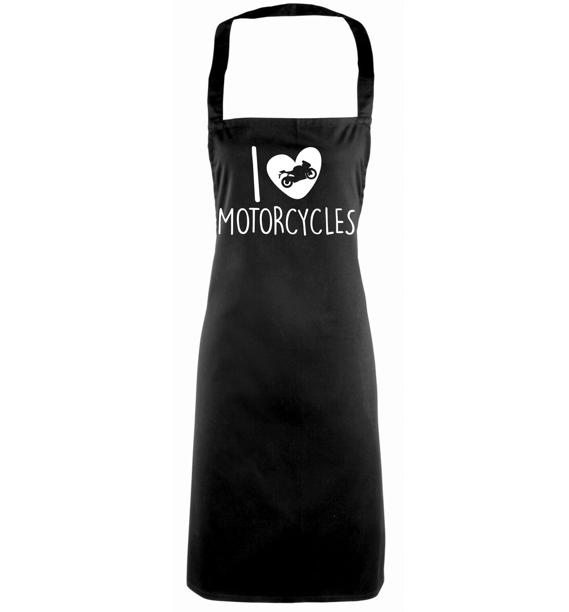 I love motorcycles black apron