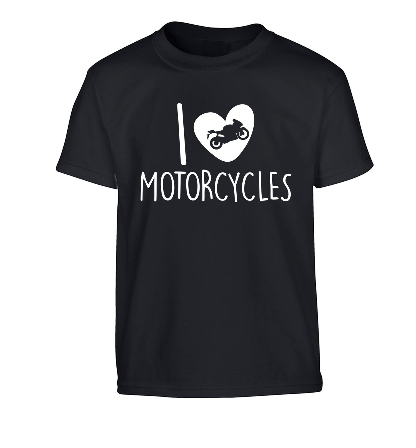 I love motorcycles Children's black Tshirt 12-13 Years