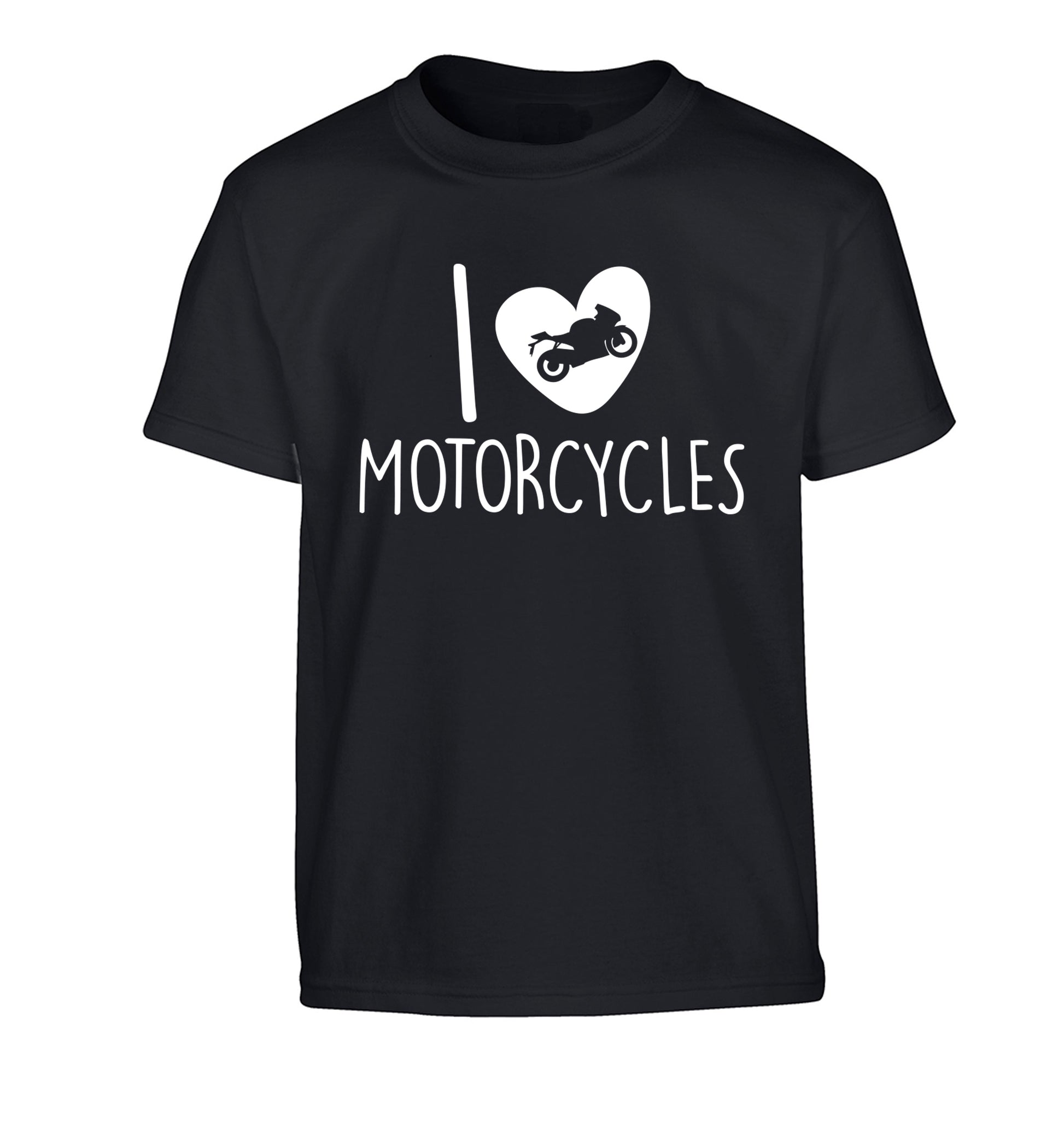 I love motorcycles Children's black Tshirt 12-13 Years