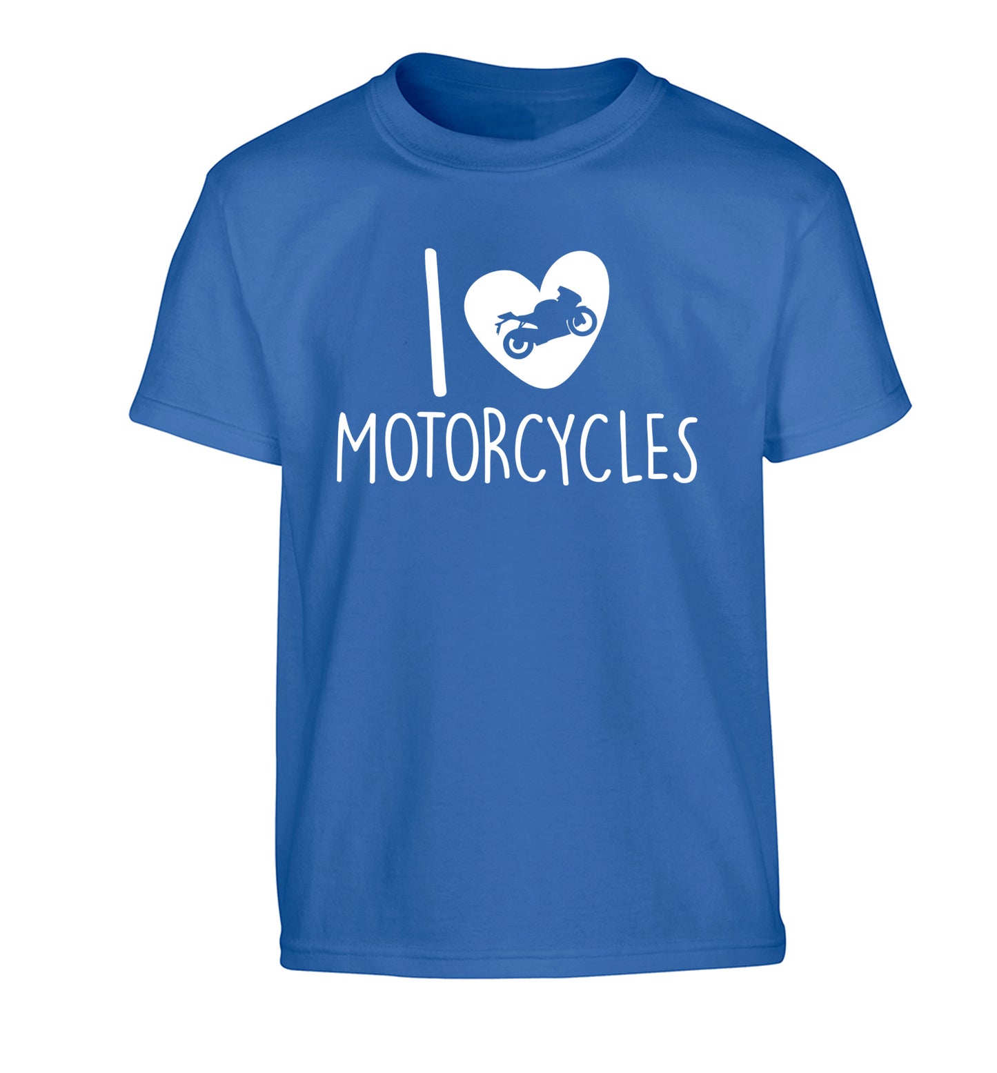I love motorcycles Children's blue Tshirt 12-13 Years