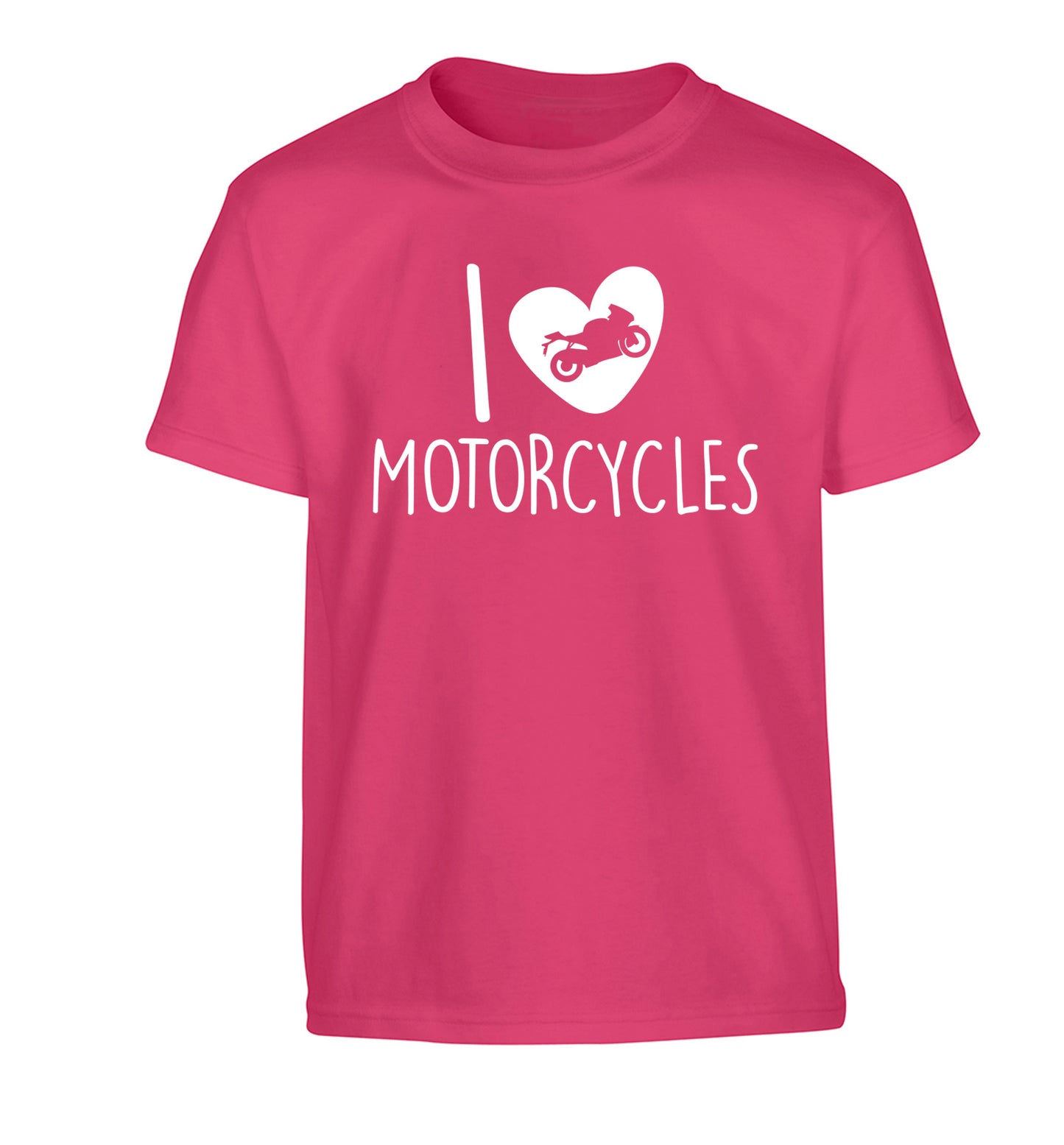 I love motorcycles Children's pink Tshirt 12-13 Years
