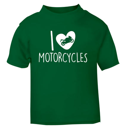 I love motorcycles green Baby Toddler Tshirt 2 Years