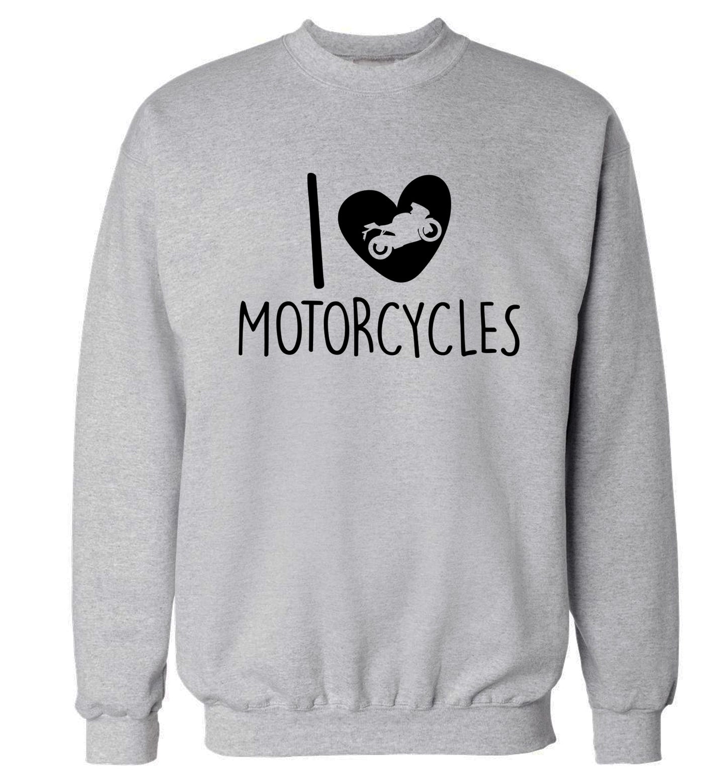 I love motorcycles Adult's unisex grey Sweater 2XL