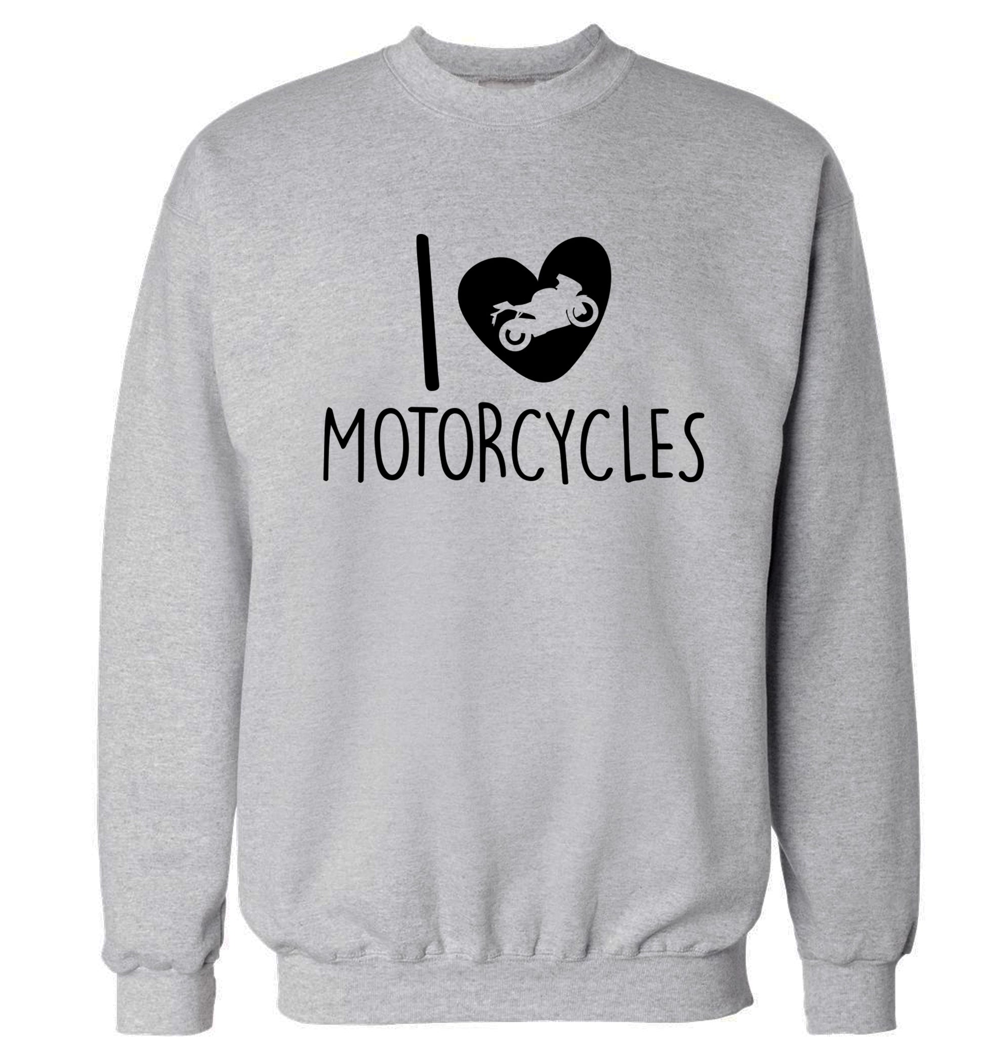 I love motorcycles Adult's unisex grey Sweater 2XL