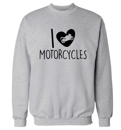 I love motorcycles Adult's unisex grey Sweater 2XL